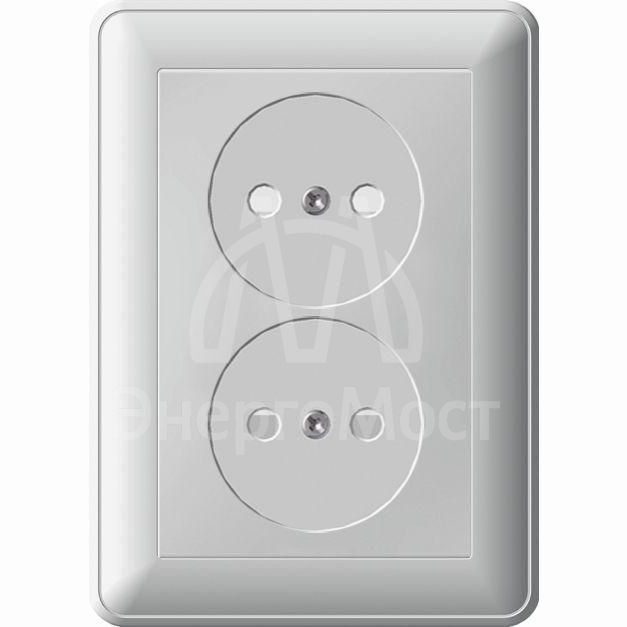 Розетка 2-м СП W59 16А IP20 защ. шторки без заземл. сл. кость SchE RS16-254-28