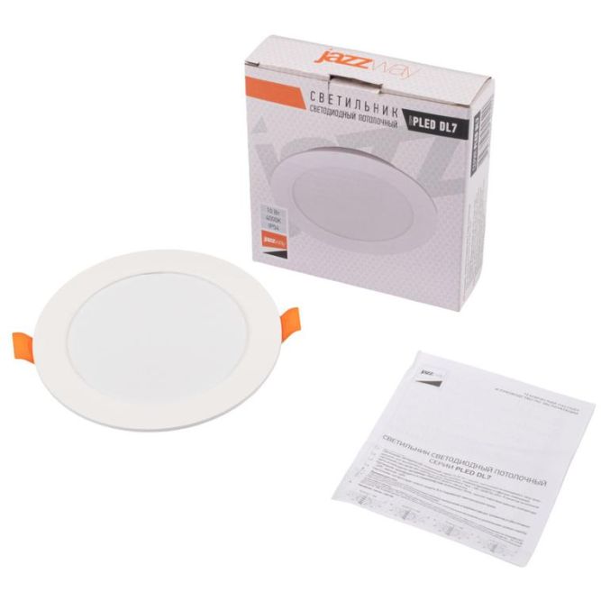 Светильник светодиодный PLED DL7 WH Downlight 12Вт 4000К 145х26мм IP54 ДВО встраив. JazzWay 5042544