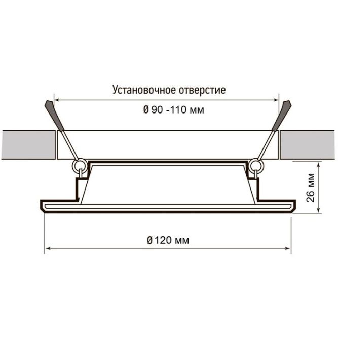 Светильник светодиодный PLED DL7 WH Downlight 12Вт 4000К 145х26мм IP54 ДВО встраив. JazzWay 5042544