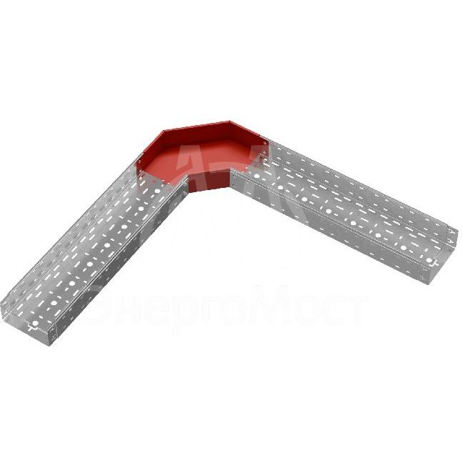 Угол для лотка горизонтальный 90град. 200х100 сталь 1мм &amp;quot;ПЛЮС&amp;quot; GLplus90-100-200 КМ PL0442