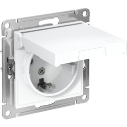 Розетка AtlasDesign с заземл. со шторками с крышкой 16А IP20 механизм лотос SE ATN001346