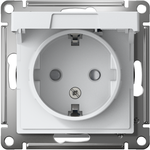 Розетка AtlasDesign с заземл. со шторками с крышкой 16А IP20 механизм лотос SE ATN001346
