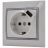 Розетка 1-м СП Мира 16А с з/к + USB разъем бел. с сер. вставкой LEZARD 701-0215-181