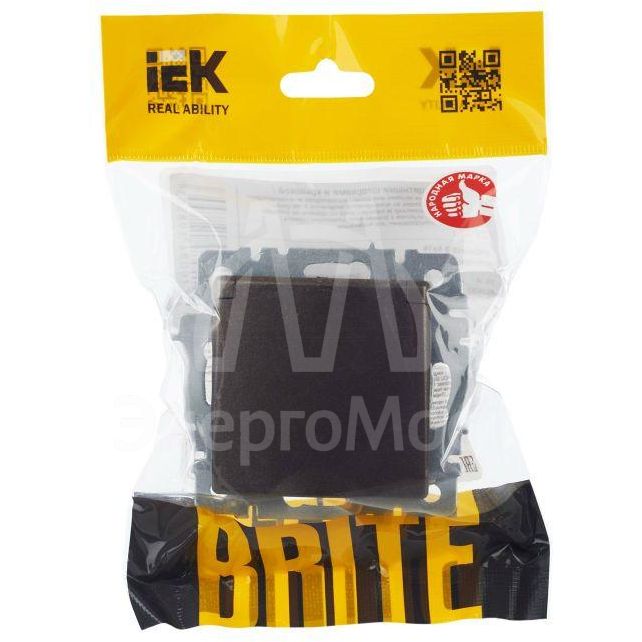 Розетка BRITE РСбш10-3-БрТБ 16А IP20 с заземл. защ. шторки с крышкой бронза IEK BR-R16-16-K45