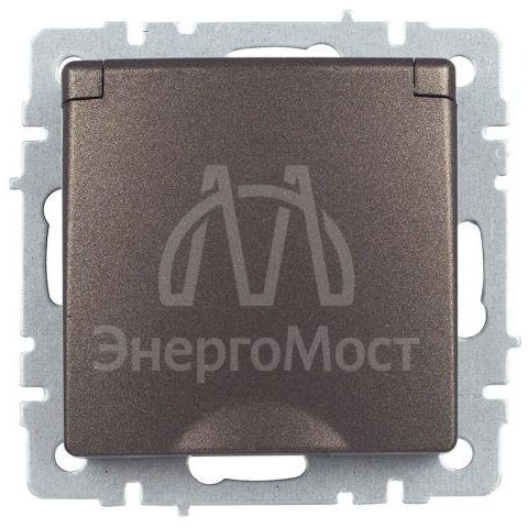 Розетка BRITE РСбш10-3-БрТБ 16А IP20 с заземл. защ. шторки с крышкой бронза IEK BR-R16-16-K45
