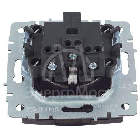 Розетка BRITE РСбш10-3-БрТБ 16А IP20 с заземл. защ. шторки с крышкой бронза IEK BR-R16-16-K45