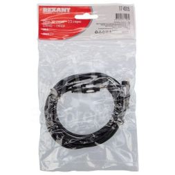 Шнур 3.5 Stereo Plug - 3.5 Stereo Jack 3м (GOLD) Rexant 17-4015