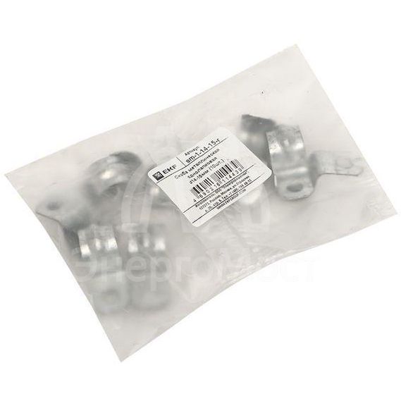 Скоба крепежная однолапковая d14-15мм метал. (уп.10шт) PROxima EKF sm-1-14-15-r