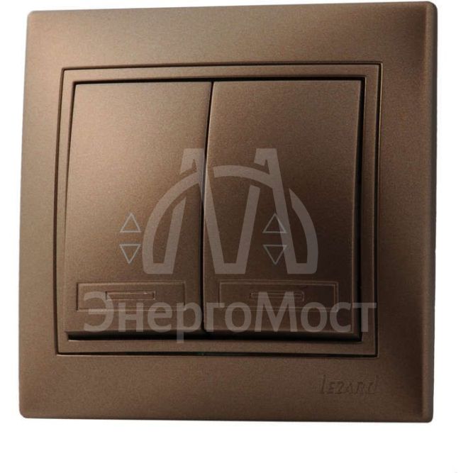 Выключатель проходной 2-кл. СП Мира 10А со вставкой свет. корич. перламутр LEZARD 701-3131-106