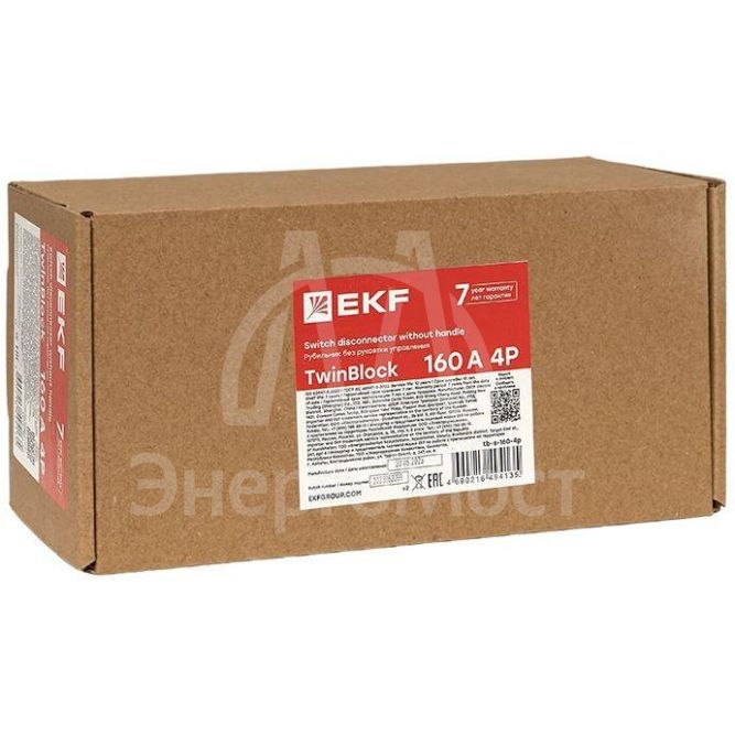 Рубильник 4п 160А без рукоятки управления TwinBlock EKF tb-s-160-4p