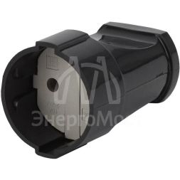 Розетка кабельная без заземл. прямая 10А черн. Rx1-B ЭРА Б0039681