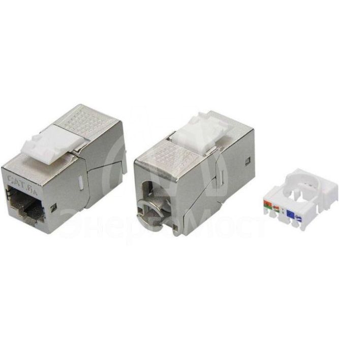 Модуль Keystone RJ45 CAT6A экранир. 90град. (форм-фактор S19) серебр. DKC RNK6AF90TL