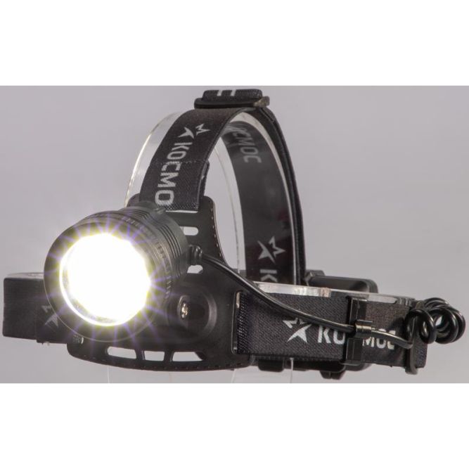 Фонарь налобный аккум. 10Вт P50 LED/Li-ion18650 2х1000мА.ч алюм. КОСМОС (KOC855Lit)