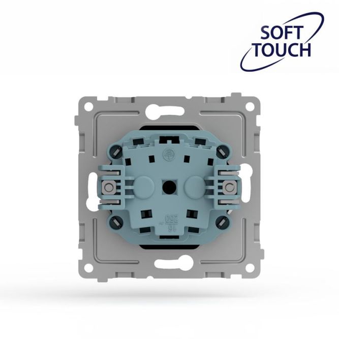 Розетка 1-м СП Pixel IP44 с заземл. с крышкой механизм карбон TOKOV ELECTRIC TKE-PX-R1ZSW1-C14-IP44