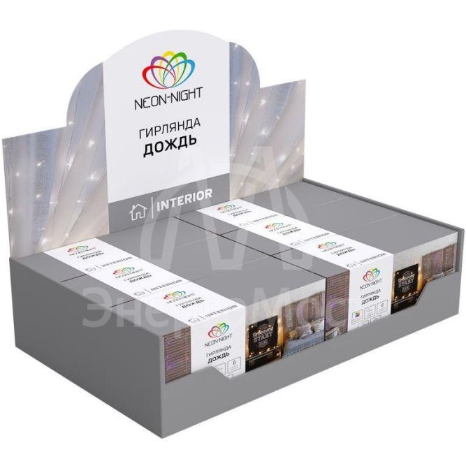 Гирлянда &amp;quot;Светодиодный Дождь&amp;quot; 2.5x2м свечение с динамикой 300LED син. 230В провод прозр. Neon-Night 235-053