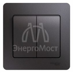 Выключатель 2-кл. СП Glossa 10А IP20 (сх. 5) 10AX в сборе графит SchE GSL001352