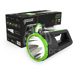 Фонарь-прожектор аккумуляторный 5Вт 280лм аккум. Li-ion 5А.ч диммир. GAUSS GF701