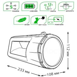 Фонарь-прожектор аккумуляторный 5Вт 280лм аккум. Li-ion 5А.ч диммир. GAUSS GF701