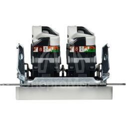 Розетка компьютерная двойная СП RJ45 кат.5E BRITE РК10-2-БрБ бел. IEK BR-K20-1-K01