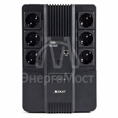 Источник бесперебойного питания SKAT-UPS 800 AI ИБП 220В 480Вт 1 АКБ 9А.ч внутр. меандр. стаб-ция напр-я. 6 выходов Бастион 452