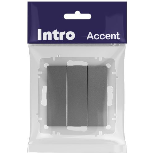 Выключатель 3-кл. СП Accent 6-106-07 10А IP20 250В AL/CU графит Intro Б0063544