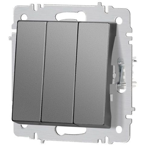 Выключатель 3-кл. СП Accent 6-106-07 10А IP20 250В AL/CU графит Intro Б0063544