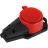 Колодка ЭРА KX-1e-RED-IP44 каучуковая с заземлением 1 розетка 16A IP44 красн. Эра Б0068412