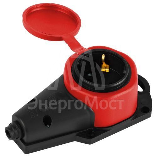 Колодка ЭРА KX-1e-RED-IP44 каучуковая с заземлением 1 розетка 16A IP44 красн. Эра Б0068412