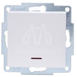 Механизм выключателя1кл. СП с индик. VESNA бел. LEZARD 742-0288-111