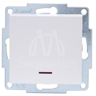 Механизм выключателя1кл. СП с индик. VESNA бел. LEZARD 742-0288-111