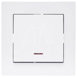 Механизм выключателя1кл. СП с индик. VESNA бел. LEZARD 742-0288-111