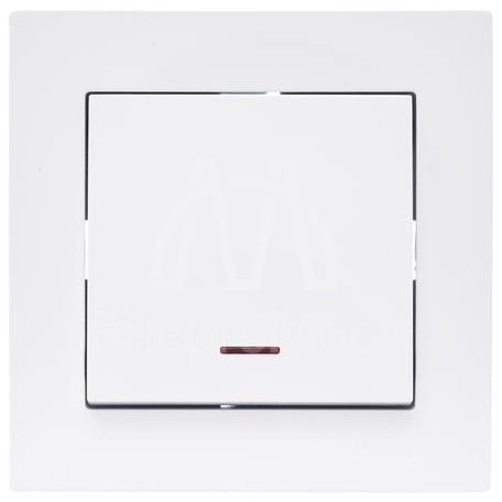 Механизм выключателя1кл. СП с индик. VESNA бел. LEZARD 742-0288-111