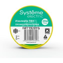 Изолента ПВХ 0.13х19мм (рул.20м) желт./зел. SE IMT1920YG