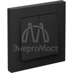 Выключатель 2-кл. СП AtlasDesign 10А IP20 (сх. 5) 10AX в сборе карбон SE ATN001052