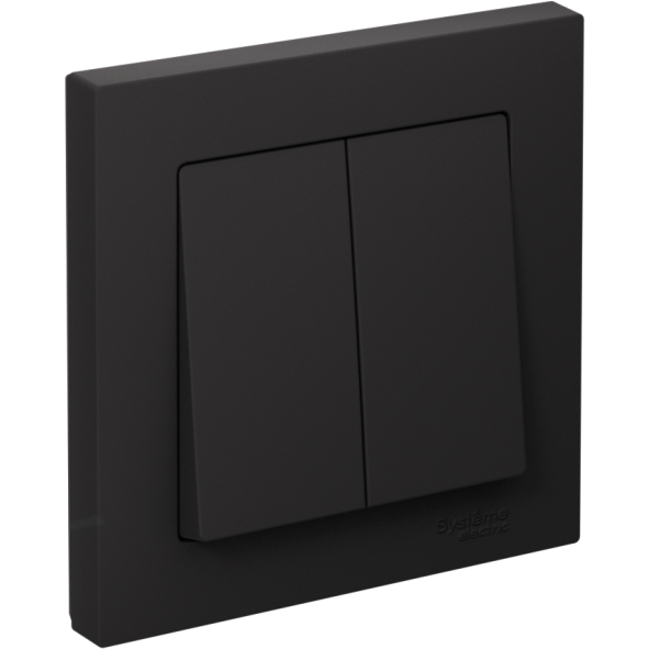 Выключатель 2-кл. СП AtlasDesign 10А IP20 (сх. 5) 10AX в сборе карбон SE ATN001052