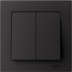 Выключатель 2-кл. СП AtlasDesign 10А IP20 (сх. 5) 10AX в сборе карбон SE ATN001052