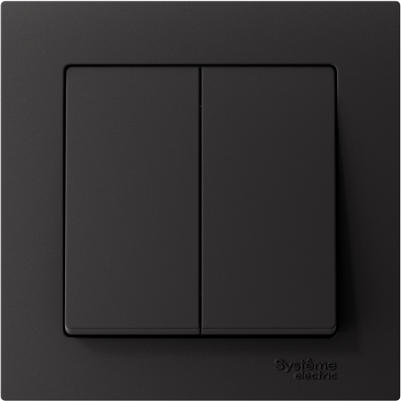 Выключатель 2-кл. СП AtlasDesign 10А IP20 (сх. 5) 10AX в сборе карбон SE ATN001052