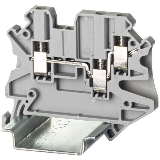 Клемма проходная винтовой зажим 3 точки подключения 2.5 кв.мм сер. DKC TUR-2.5-TWIN