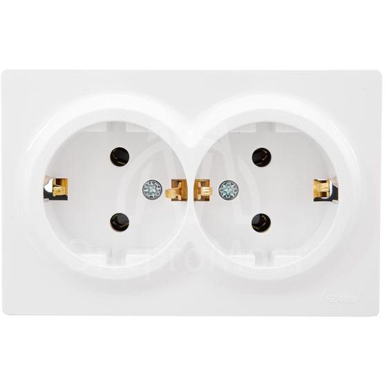 Розетка 2-мест. с заземл. LETO закрытый корпус ПБТ бел. LEZARD 752-0200-127B