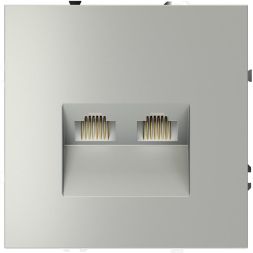 Розетка компьютерная 2-м СП S70 RJ45 + RJ45 кат.6 механизм сталь Voltum VLS060205