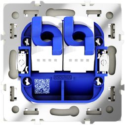 Розетка компьютерная 2-м СП S70 RJ45 + RJ45 кат.6 механизм сталь Voltum VLS060205