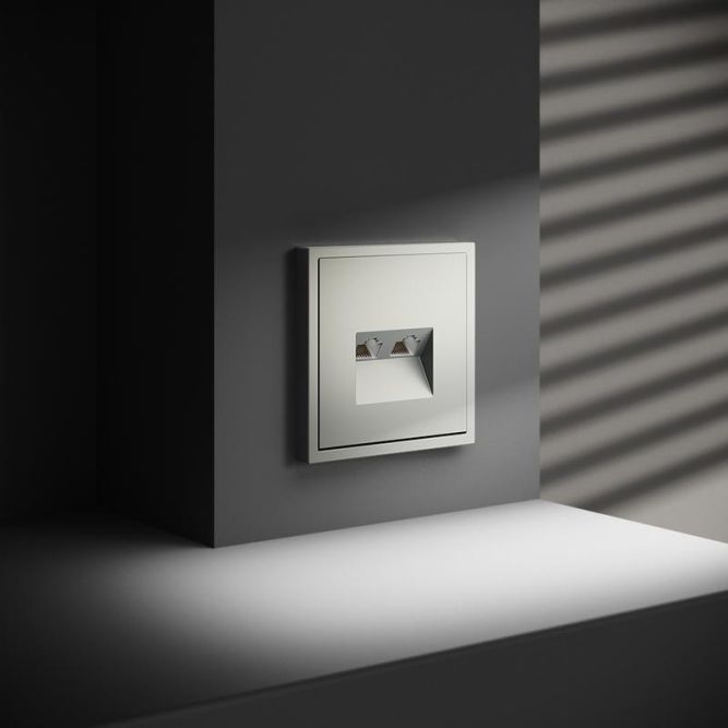 Розетка компьютерная 2-м СП S70 RJ45 + RJ45 кат.6 механизм сталь Voltum VLS060205