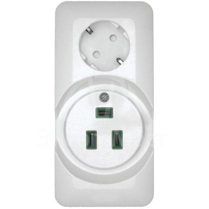 Розетка 2-м ОП Прима 250В комбин. для электроплит бел. (опт. упак) SchE RA32-211R-B