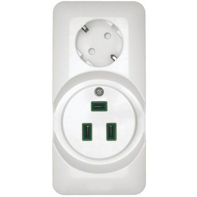 Розетка 2-м ОП Прима 250В комбин. для электроплит бел. (опт. упак) SchE RA32-211R-B