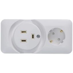 Розетка 2-м ОП Прима 250В комбин. для электроплит бел. (опт. упак) SchE RA32-211R-B