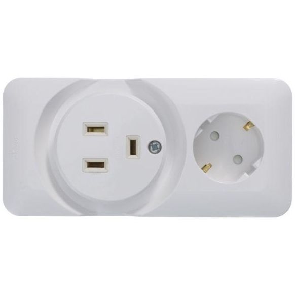 Розетка 2-м ОП Прима 250В комбин. для электроплит бел. (опт. упак) SchE RA32-211R-B