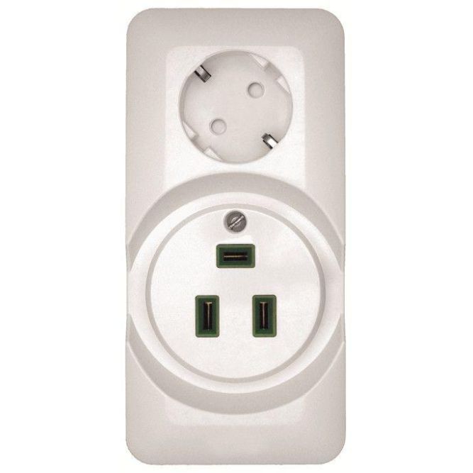 Розетка 2-м ОП Прима 250В комбин. для электроплит бел. (опт. упак) SchE RA32-211R-B