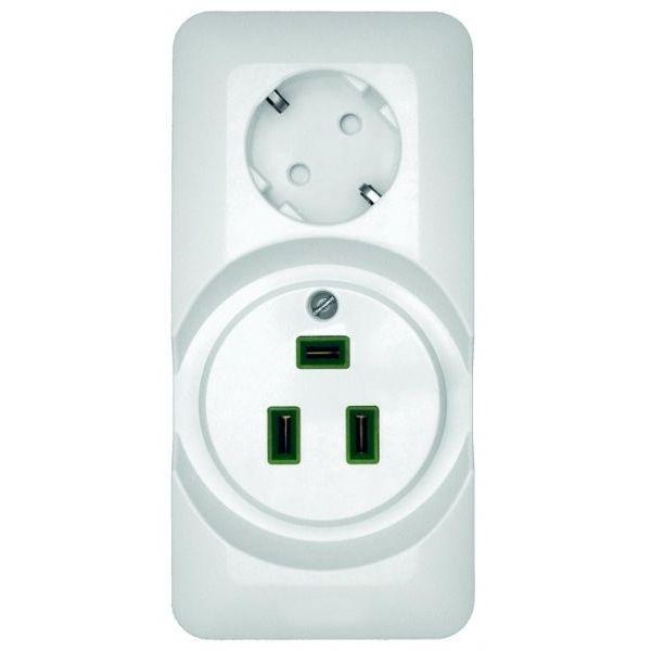 Розетка 2-м ОП Прима 250В комбин. для электроплит бел. (опт. упак) SchE RA32-211R-B