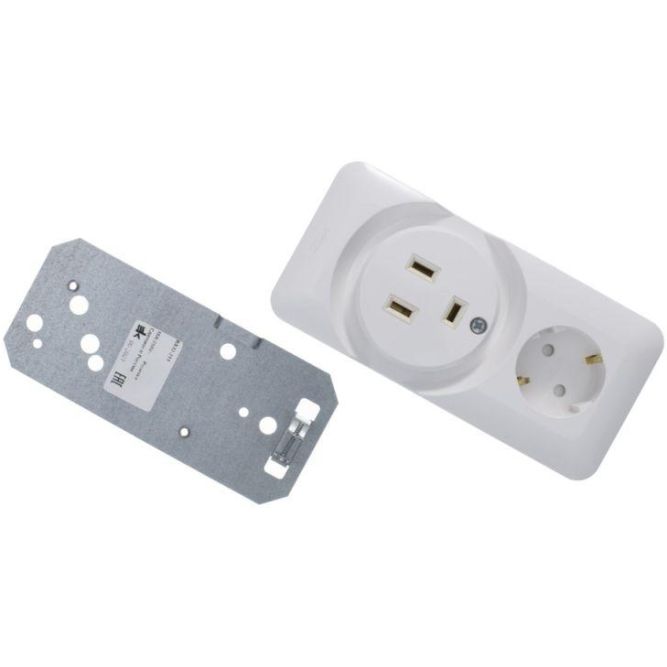 Розетка 2-м ОП Прима 250В комбин. для электроплит бел. (опт. упак) SchE RA32-211R-B