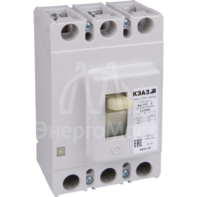 Выключатель автоматический 125А ВА51-35М2-340010 УХЛ3 690В AC КЭАЗ 108355
